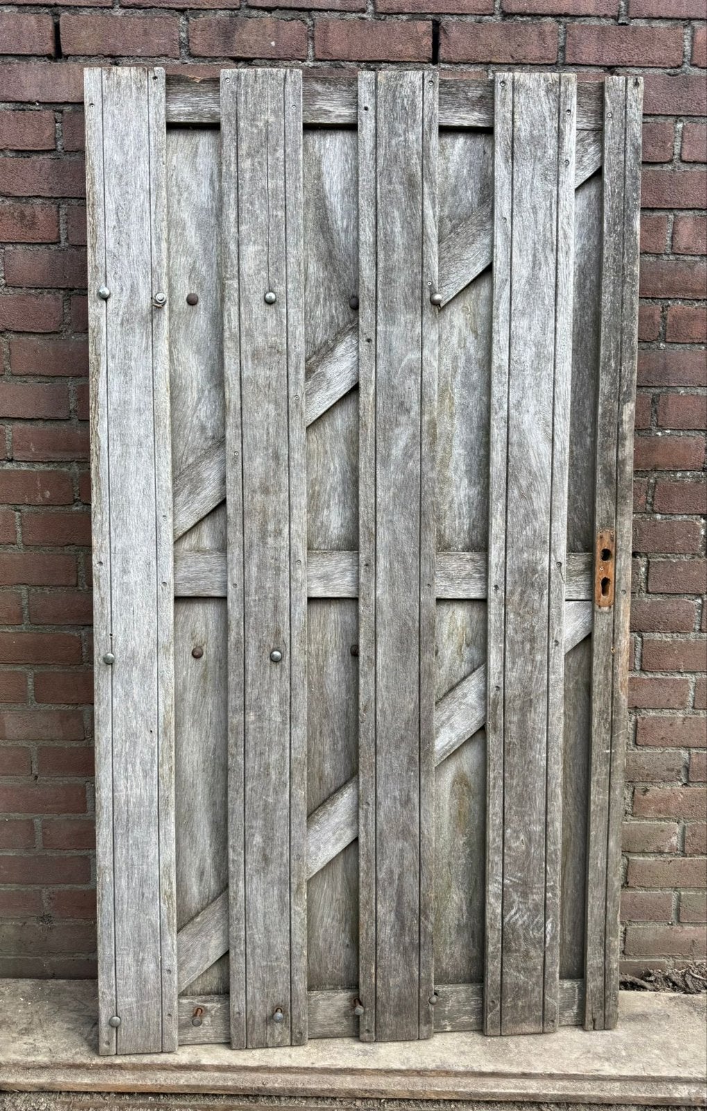 Buitendeur/poortdeur hardhout 180x100 cm met beslag, Ophalen, Gebruikt, 80 tot 100 cm, Minder dan 200 cm