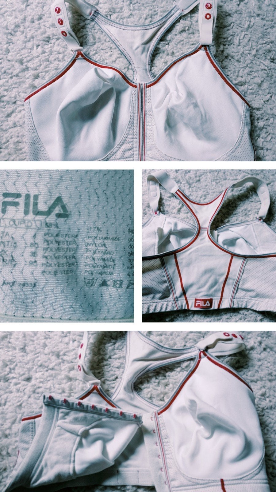Fila Sportbeha - Wit met Rode Details, Maat 38/40 (M), Wit, Ophalen of Verzenden, Fila