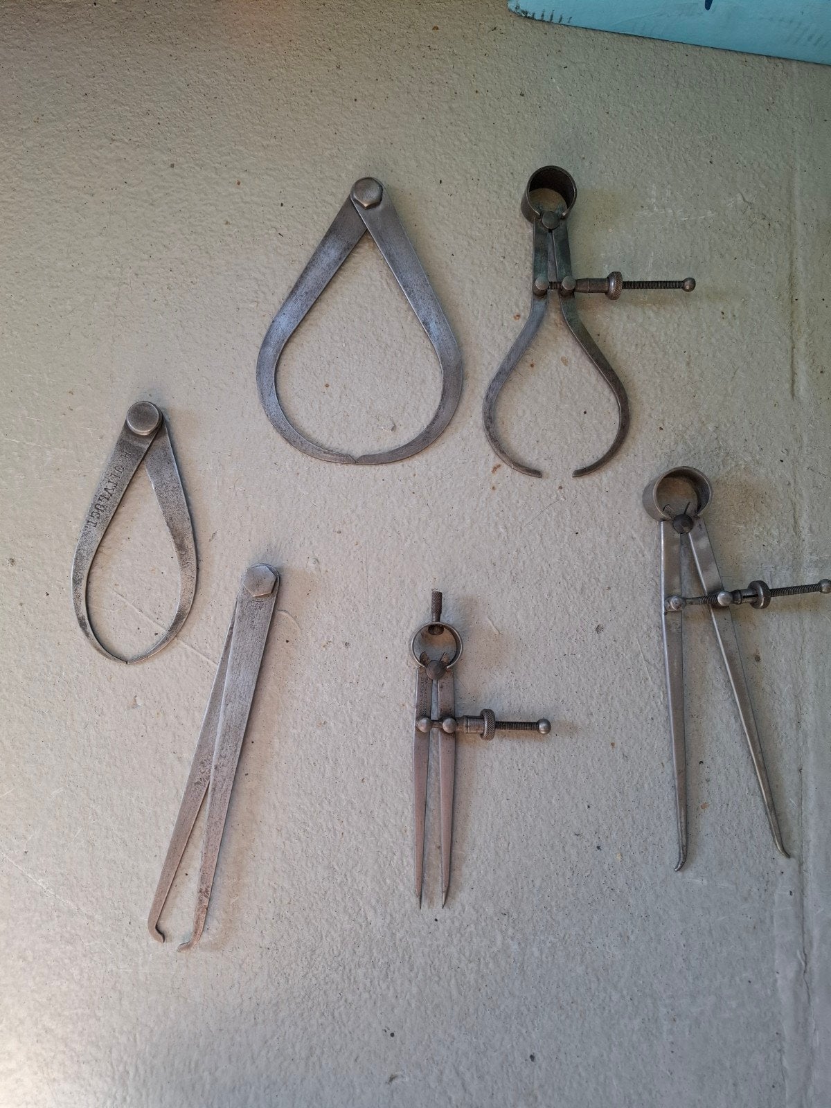 Set van 6 Vintage Meetgereedschappen - Passers en Calipers, Antiek en Kunst, Ophalen of Verzenden