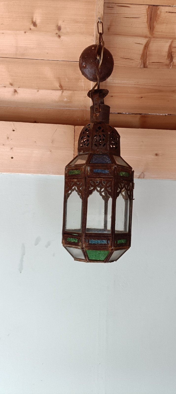 prachtige handgemaakte Marokkaanse hanglamp, Ophalen, Gebruikt, Glas, Oosters