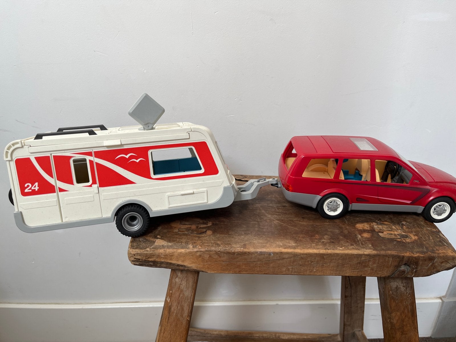 Playmobil auto met caravan, Ophalen, Gebruikt