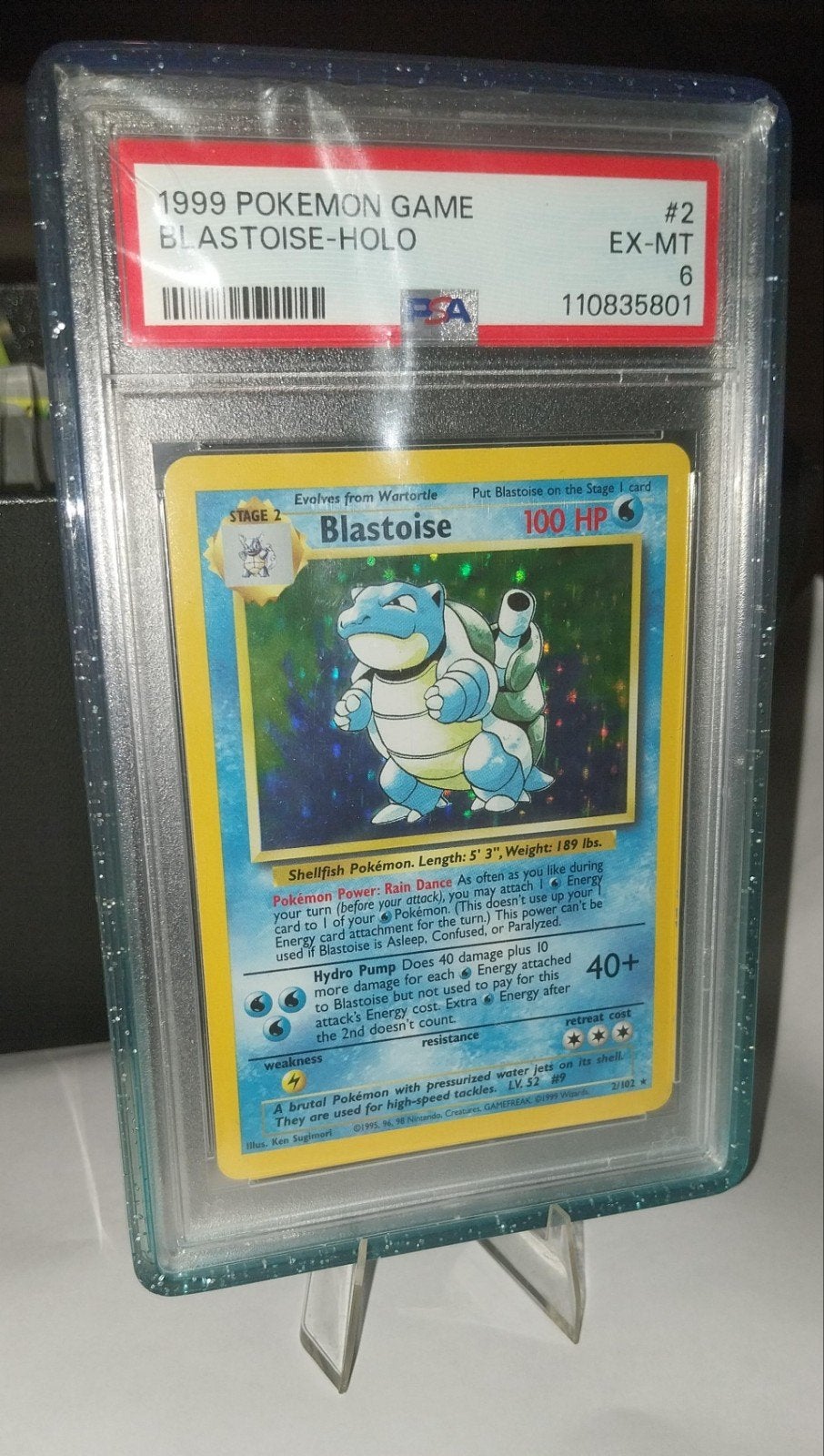 1999 Pokémon Base Set Blastoise Holo #2 PSA 6, Ophalen of Verzenden, Gebruikt, Losse kaart, Foil