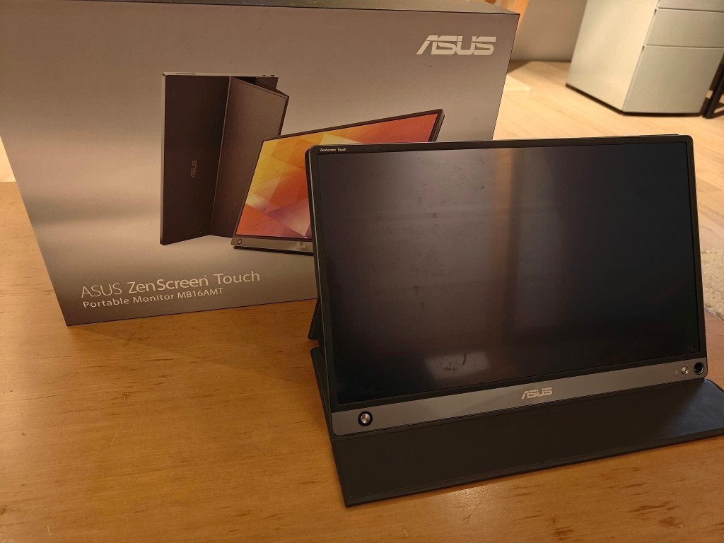 ASUS ZenScreen Touch Draagbare Monitor (MB16AMT) - Compleet, 15,6, HDMI, Full HD, Ophalen of Verzenden
