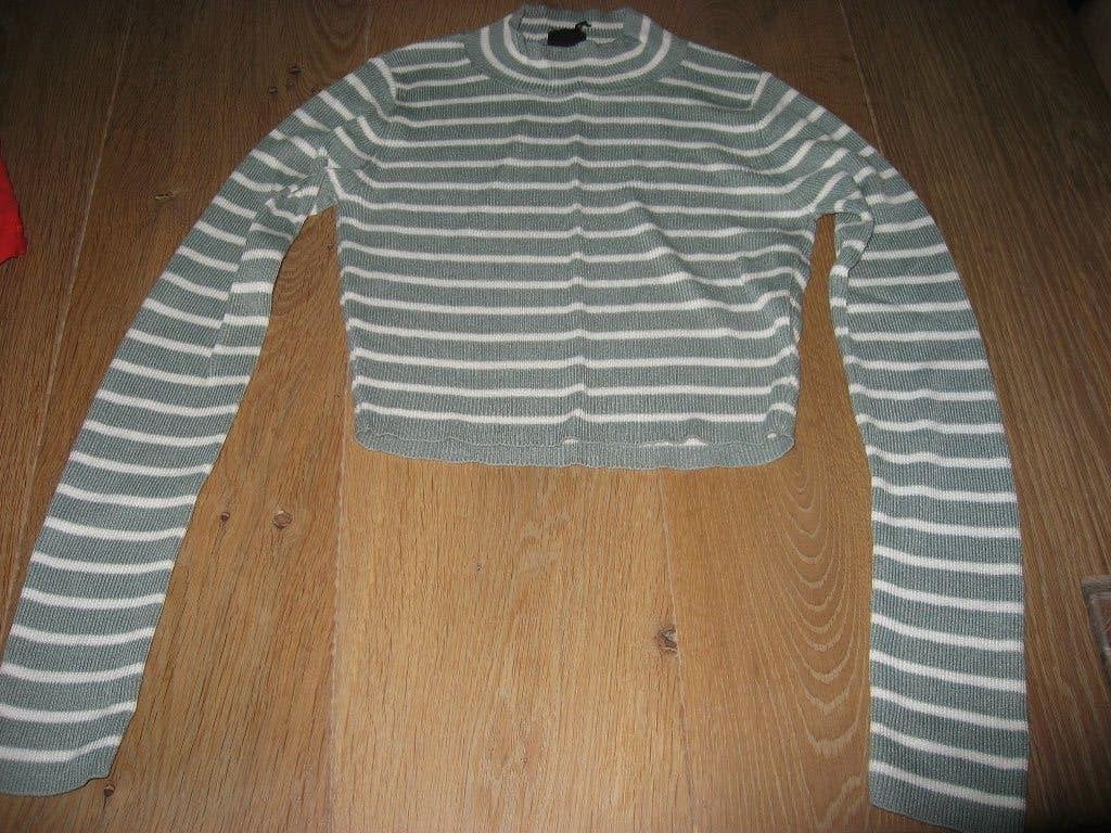 nieuwe groen /wit gestreepte crop top, Coolcat Street, mt S, Verzenden, Nieuw, Coolcat, Lange mouw
