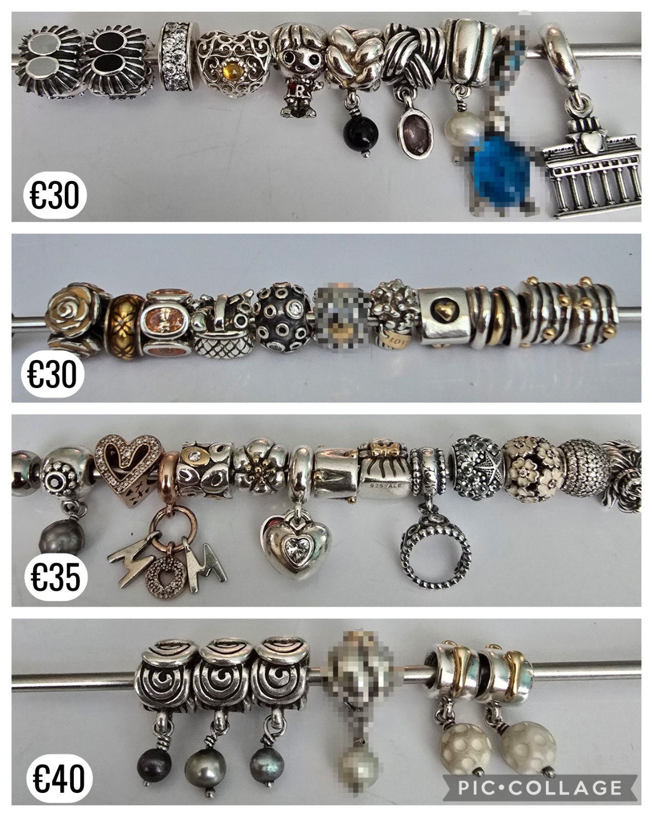 Prachtige originele zilveren Pandora bedels oa met goud, Ophalen of Verzenden, Zo goed als nieuw, Zilver, Pandora