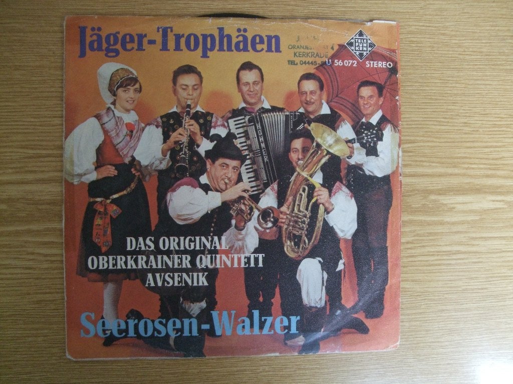 OBERKRAINER QUINTETT AVSENIK   JAGER-TROPAEN / SEEROSEN-WALZ, 7 inch, Single, Ophalen of Verzenden, Zo goed als nieuw