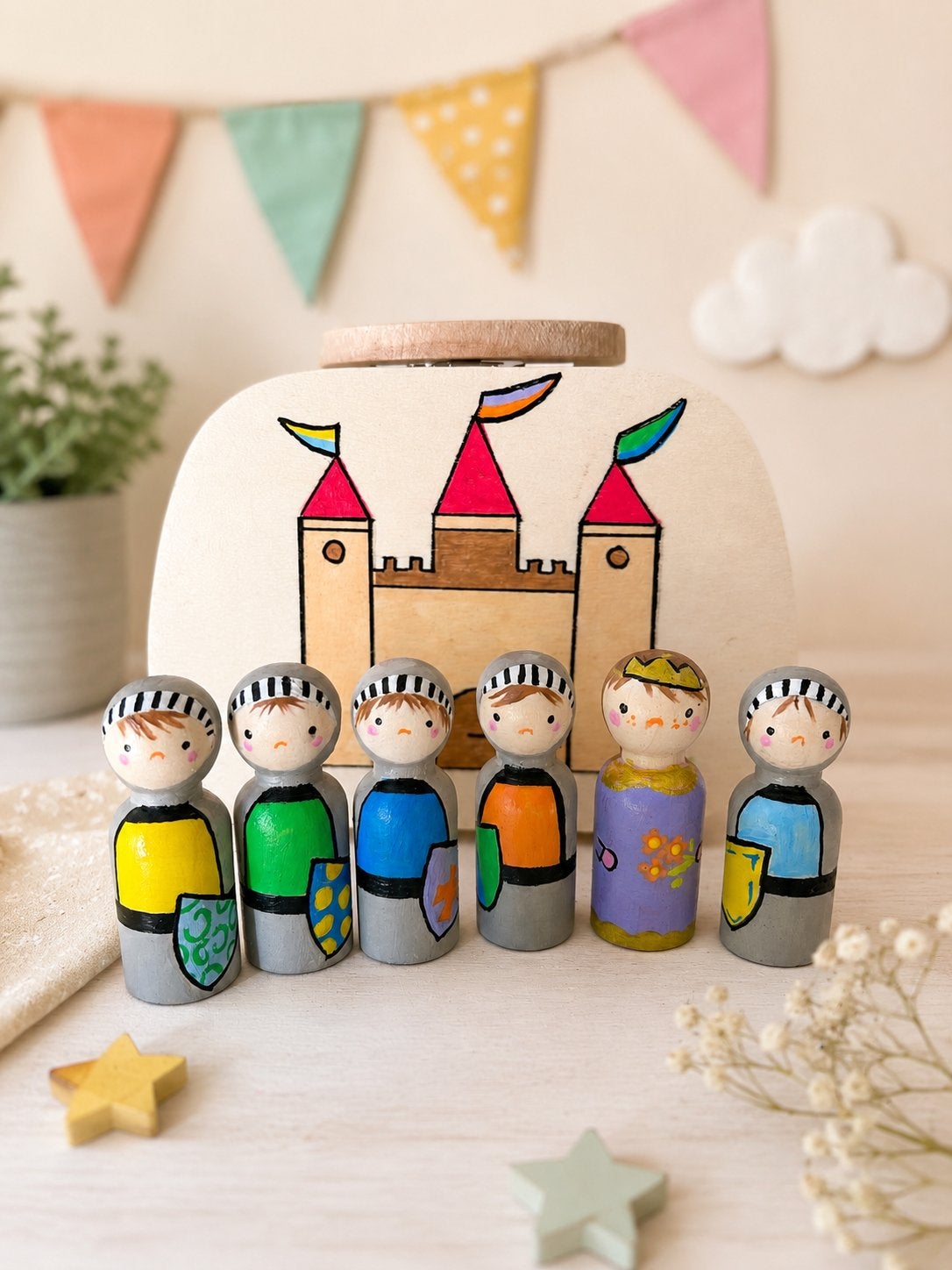 Ridder pegdolls met koffertje (montessori), Ophalen of Verzenden, Nieuw, Overige typen