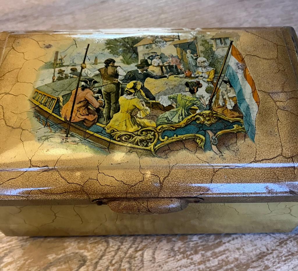 Antiek theeblik van Douwe Egberts, Ophalen of Verzenden, Gebruikt, Thee, Douwe Egberts