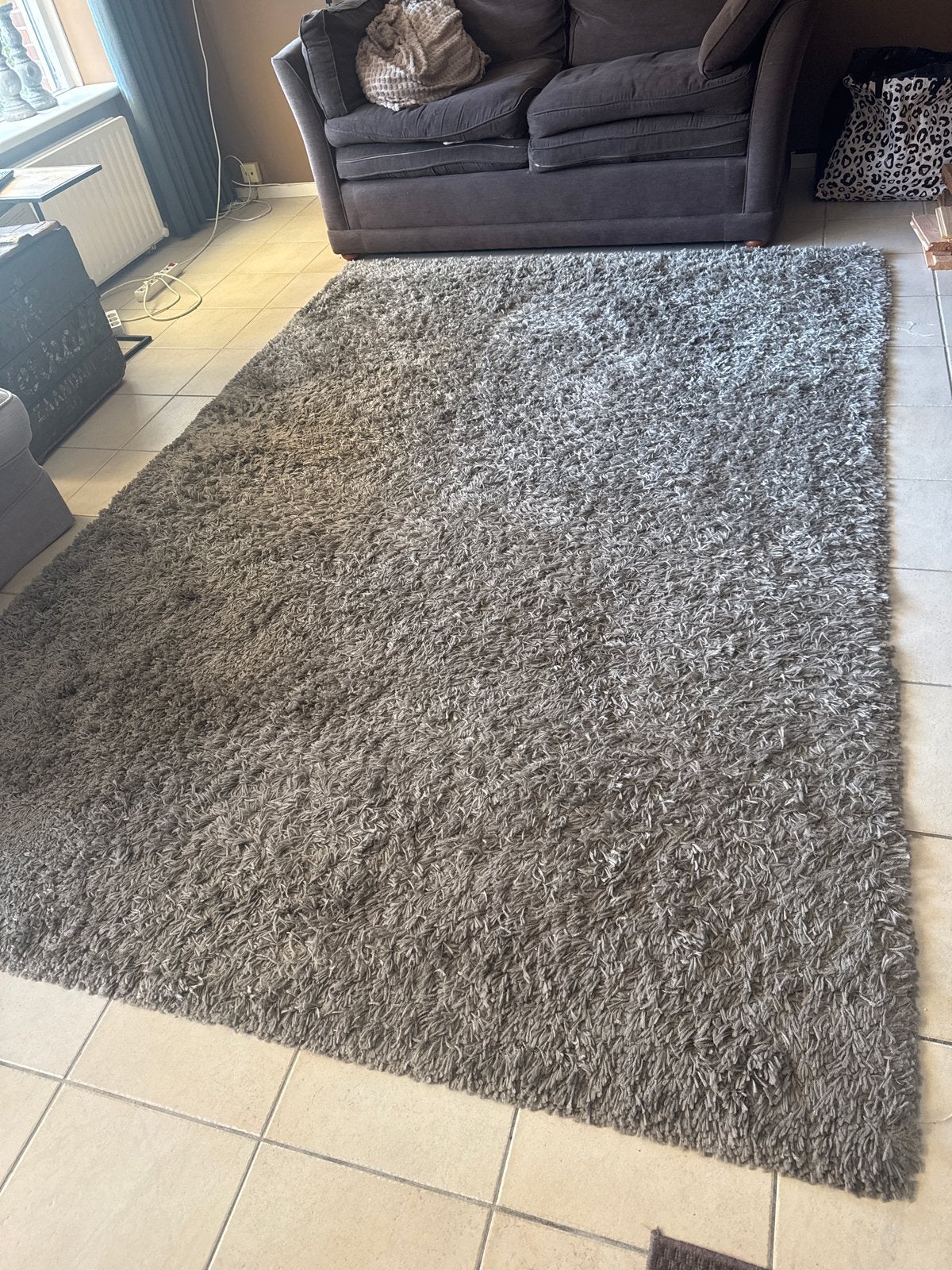 Grijs vloerkleed, ca. 200x300 cm, Huis en Inrichting, Stoffering | Tapijten en Kleden, Ophalen, Gebruikt, 200 cm of meer, Grijs
