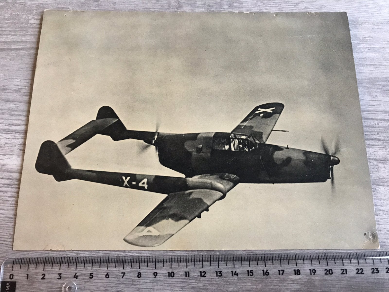 Fokker D23 vliegtuig WO2 Ned Luchtmacht LVA 18x24 Luchtvaart, Ophalen of Verzenden, Zo goed als nieuw, Kaart, Foto of Prent