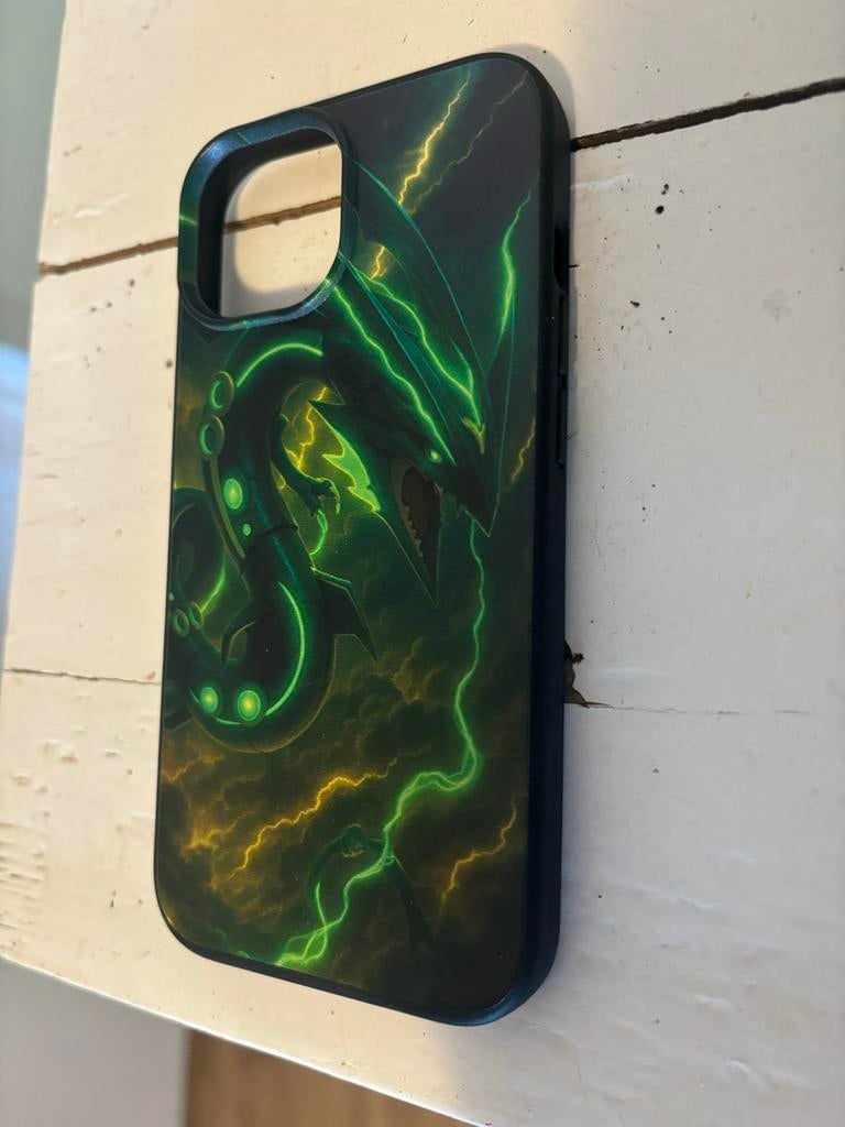 Pokemon Mega Rayquaza Hoesje voor iPhone 15, Telecommunicatie, Kunststof, IPhone 15, Krasbestendig, Overige merken