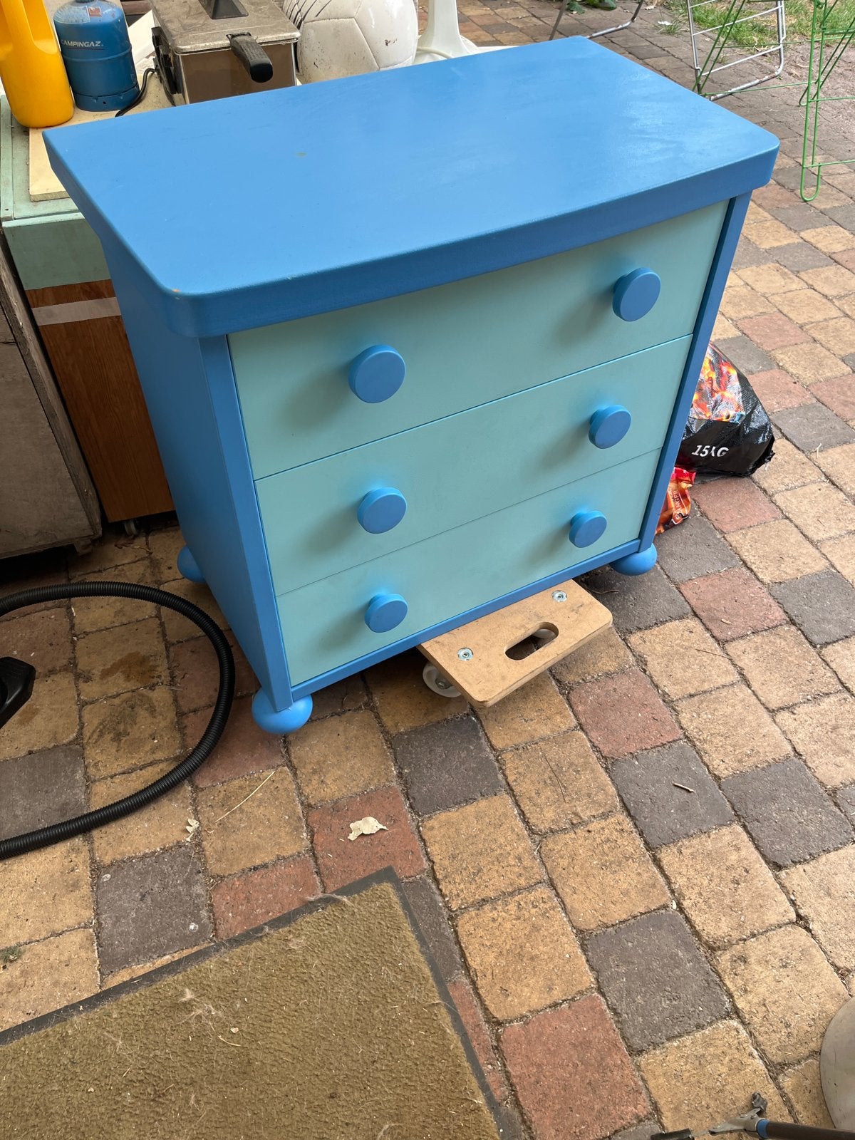 Blauw IKEA kastje met 3 lades, Ophalen, Gebruikt, 50 tot 100 cm, 3 of 4 laden