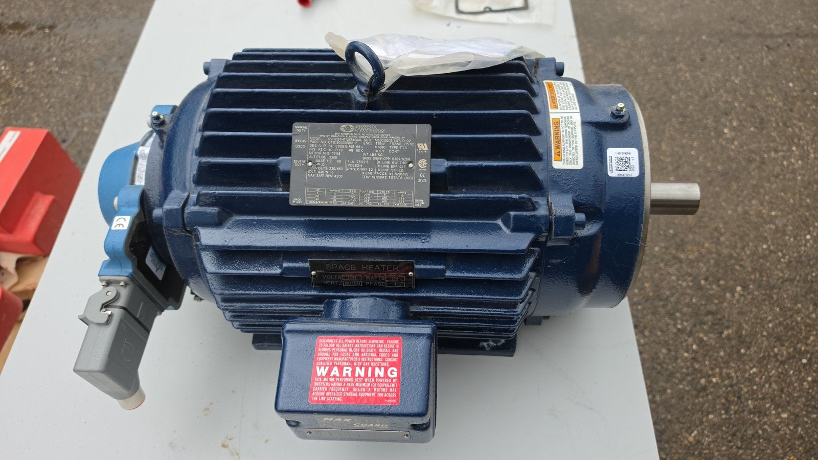 2 Stuks Marathon Motors industriële driefasige elektromotor, Doe-het-zelf en Verbouw, Motoren, Ophalen, Zo goed als nieuw, Elektromotor