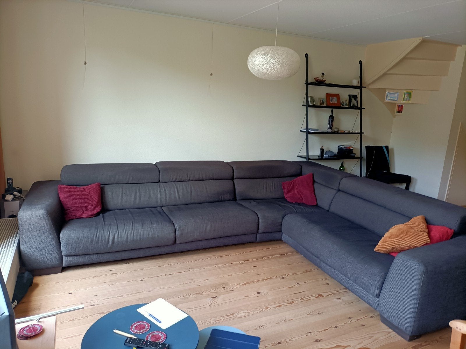 gratis grote hoekbank 345 bij 260., Huis en Inrichting, Ophalen, Gebruikt, Hoekbank, Stof