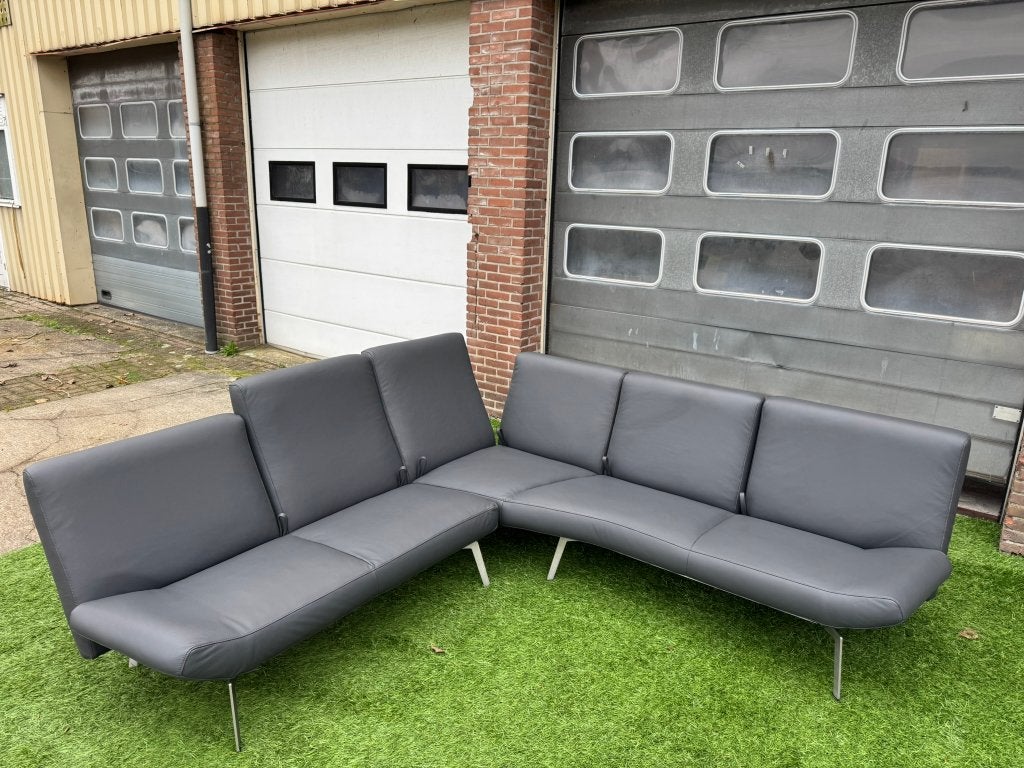 Hoekbank LEOLUX grijs bankstel leer design bank sofa, Ophalen, Leolux, Geen, Pahest@hotmail.nl