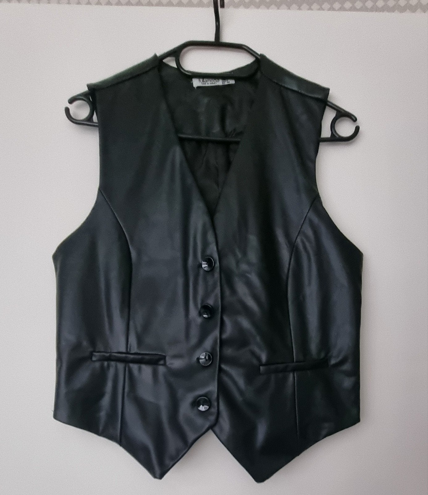 Zwart Faux Leren Gilet - Maat L, Ophalen of Verzenden