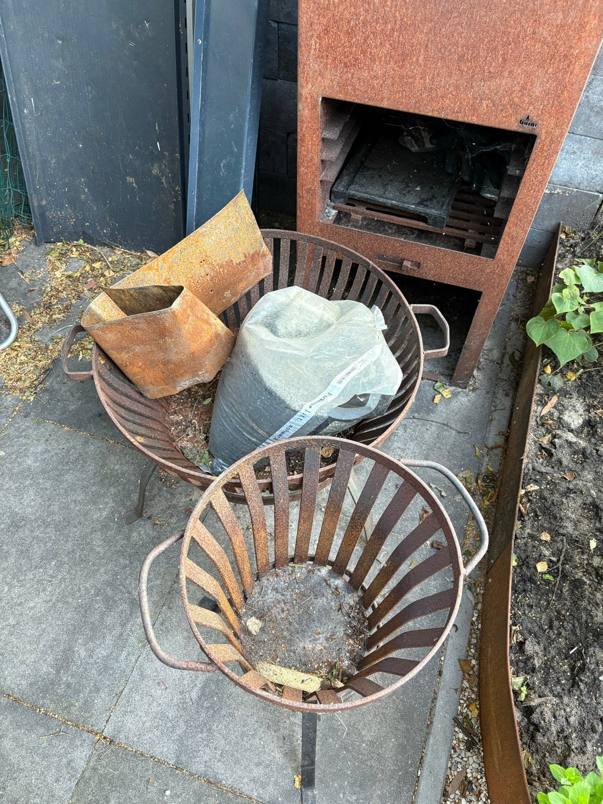 Vuurkorven en vuurton - Gebruikt, Tuin en Terras, Vuurkorven, Ophalen, Gebruikt, Vuurkorf