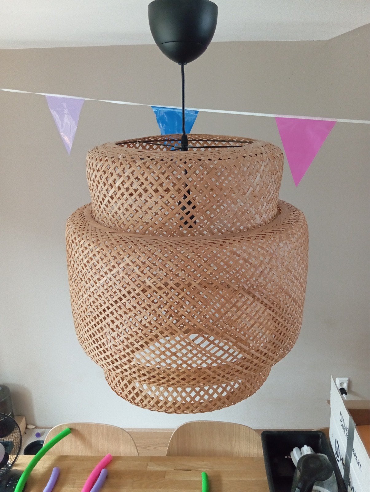 Ikea Sinnerlig 50cm, Ophalen, Gebruikt, E27 (groot), Natuurlijk materiaal