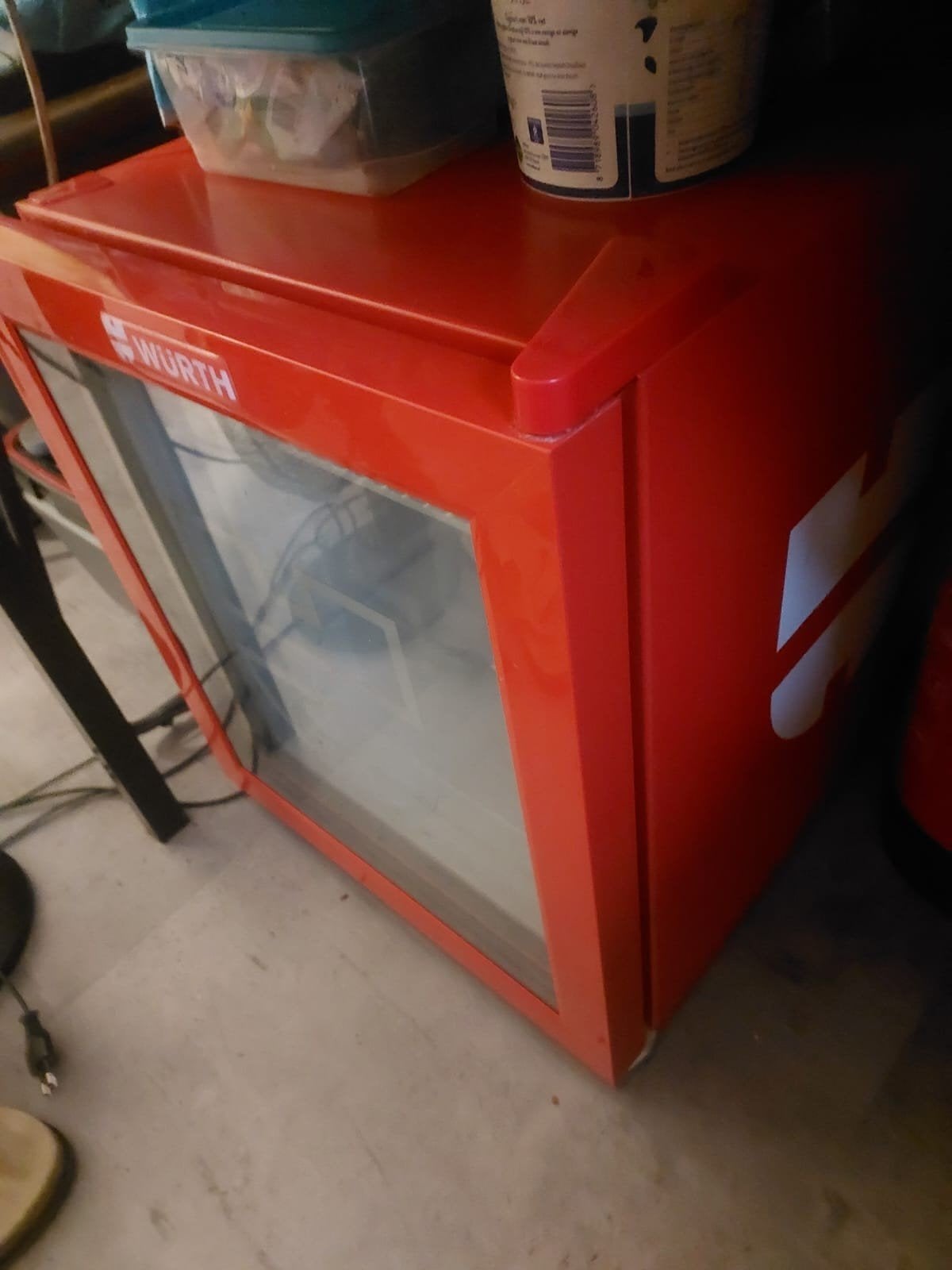 Wurth mini koelkast met glazen deur, Witgoed en Apparatuur, Koelkasten en IJskasten, Ophalen of Verzenden, Minder dan 75 liter
