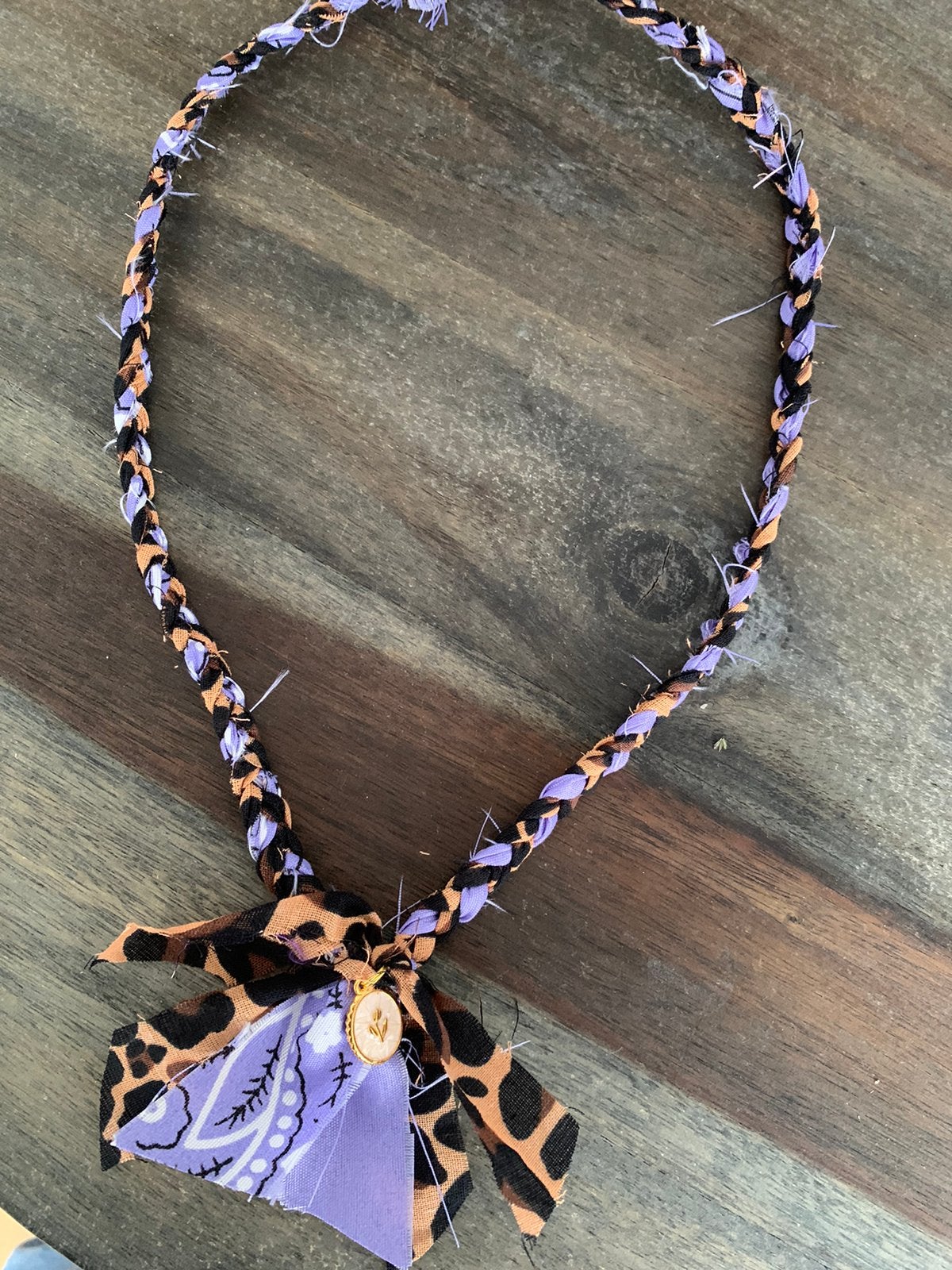 Bandana ketting panter/lila, Ophalen of Verzenden, Nieuw, Overige materialen