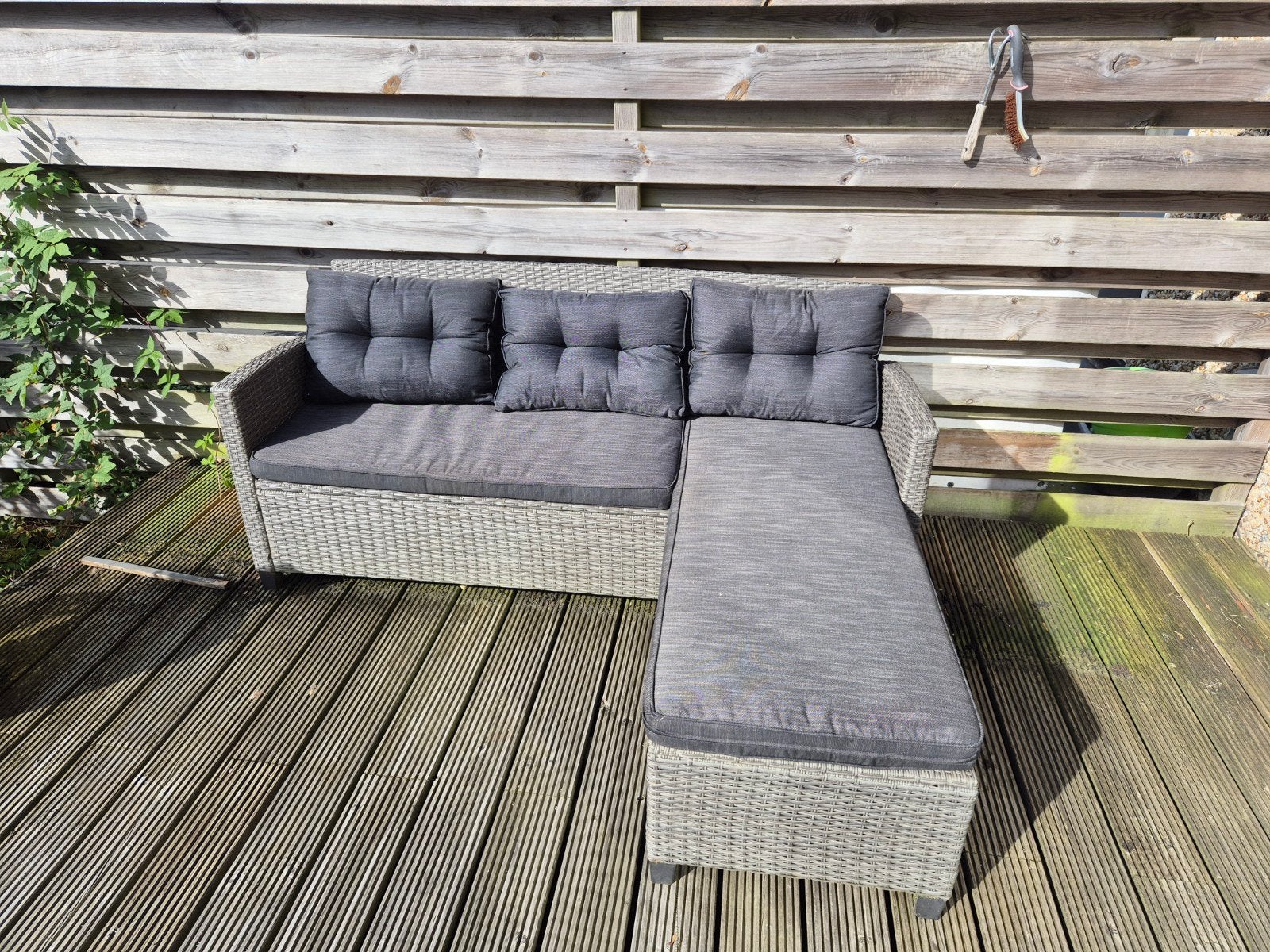 Loungeset met Chaise Longue, Ophalen, Gebruikt, Bank, 3 zitplaatsen