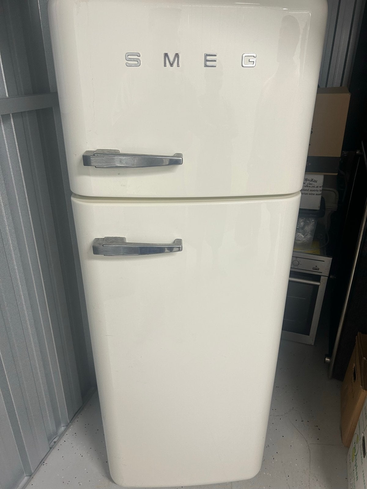 Smeg Koelkast met Vriezer - Crème Retro Design, Ophalen, 150 tot 200 liter, Gebruikt, 60 cm of meer