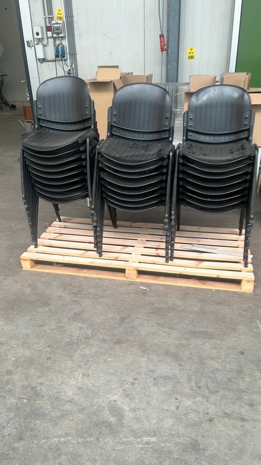 Stapelstoelen, Ophalen, Gebruikt, Zwart, Metaal