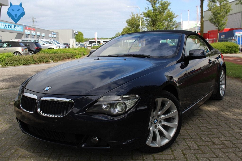 BMW 6 Serie Cabrio 630i 6 cilinder ERG MOOIE AUTO! SMG FULL, Stof, Gebruikt, Zwart, 2996 cc