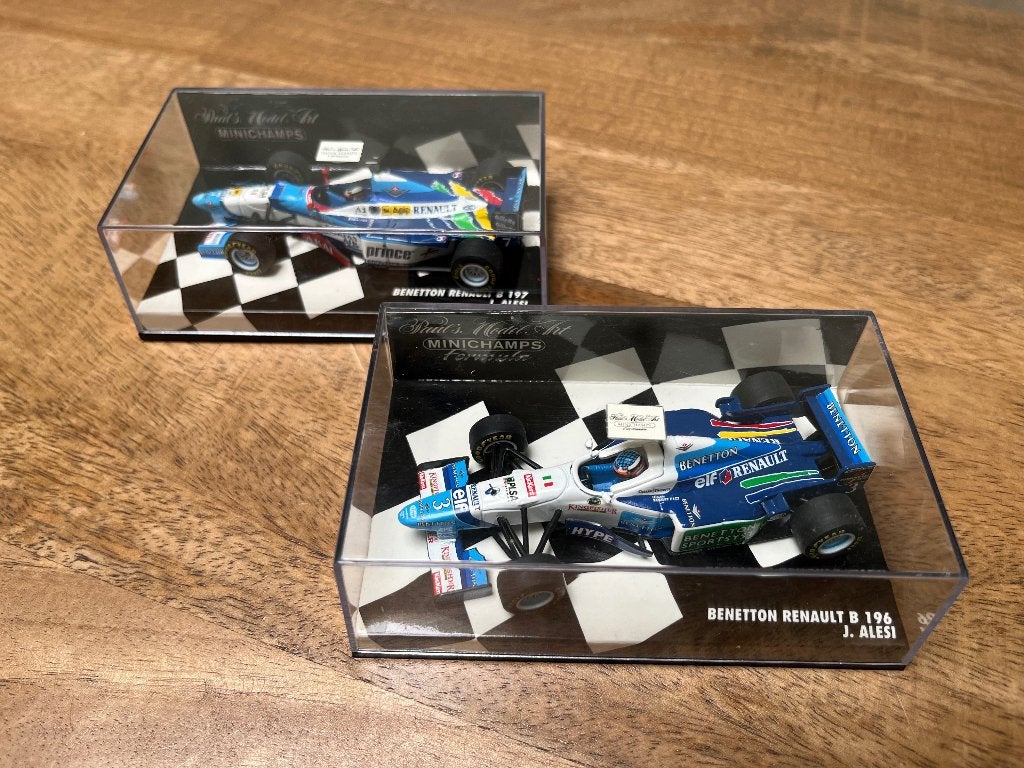 Minichamps Benetton Renault Formule 1 modelauto's (2 stuks), Ophalen of Verzenden, Zo goed als nieuw, Auto, MiniChamps