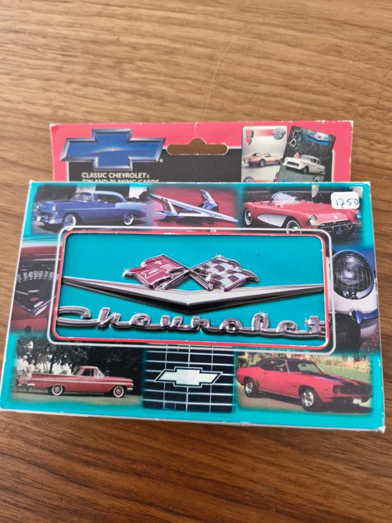 Speelkaarten Chevrolet in Blik, Verzamelen, Speelkaarten, Jokers en Kwartetten, Ophalen of Verzenden, Speelkaart(en)