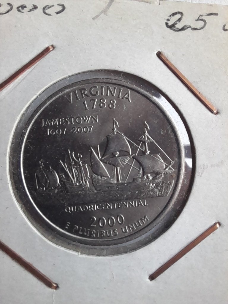 Quarter dollar usa 2000 / munt met schip, Ophalen of Verzenden, Noord-Amerika