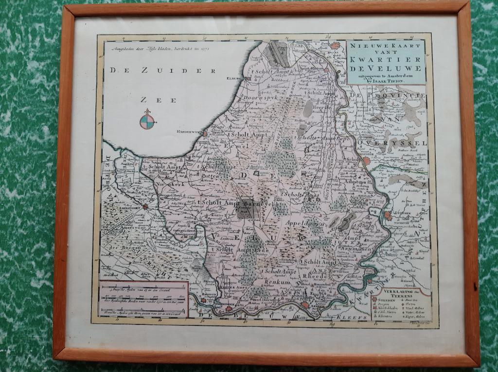 Landkaart in lijst Nieuwe kaart van 't Kwartier De Veluwe., Boeken, Gelezen, Ophalen of Verzenden, Landkaart, 1800 tot 2000