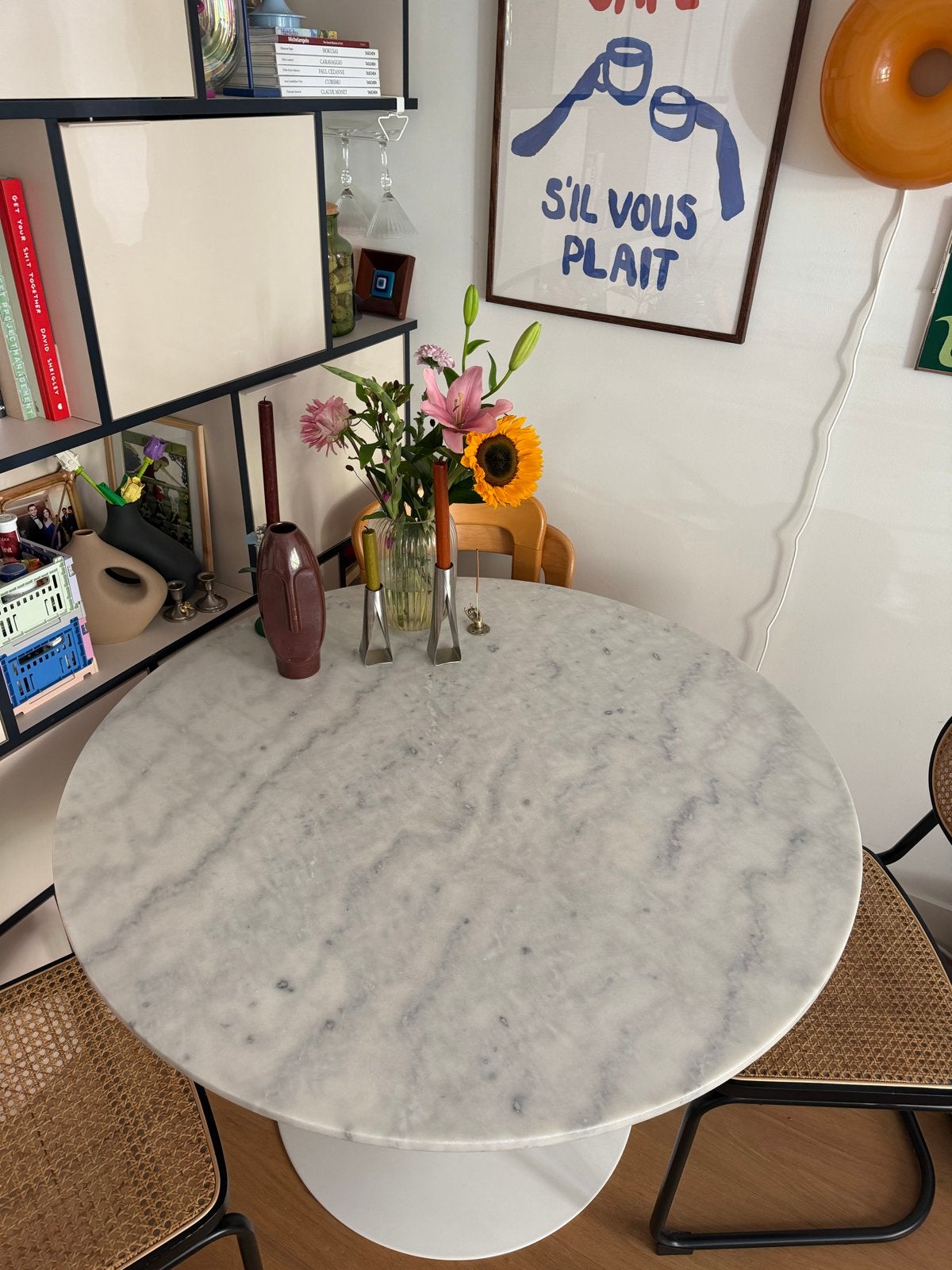 marmeren eettafel - Rond dinning table marble round 110cm, Ophalen, Overige materialen, 100 tot 150 cm, Rond
