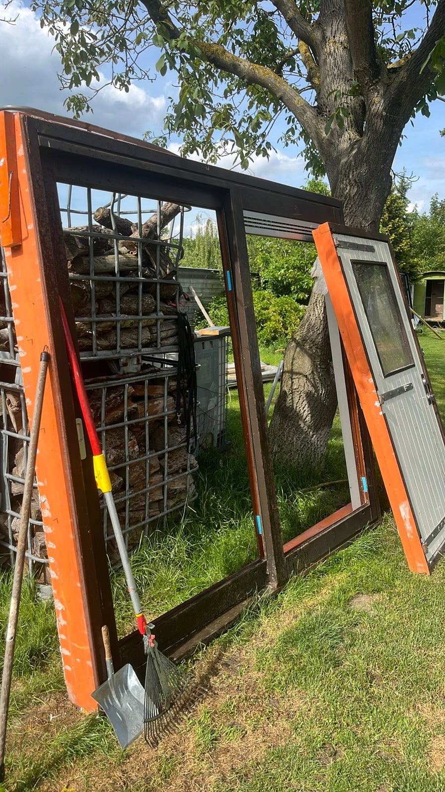 Schuifpui 2,44x2,22m, Doe-het-zelf en Verbouw, Kozijnen en Schuifpuien, Gebruikt, 225 cm of meer, Ophalen of Verzenden, Schuifpui