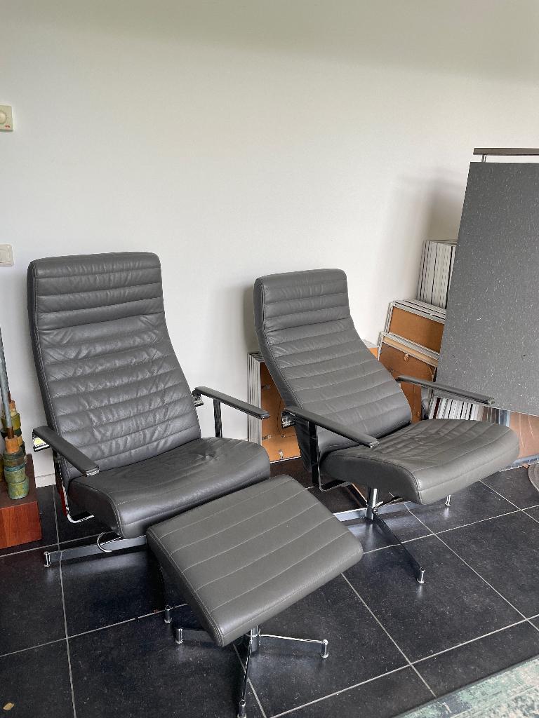 Bolia Vitesse relaxstoelen set met hocker, Huis en Inrichting, Fauteuils, Ophalen, Relaxfauteuil jaren 70, Zo goed als nieuw, 50 tot 75 cm
