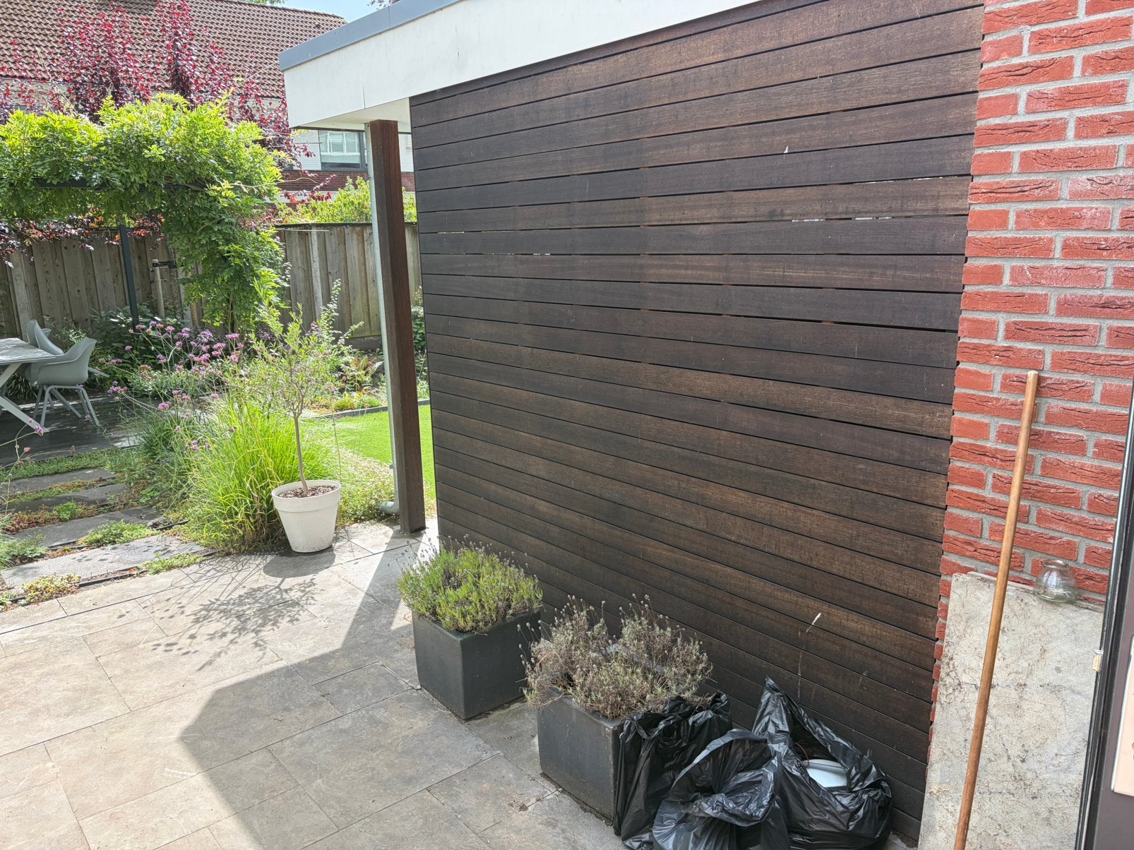 Te koop losse maranti planken ca 6,4 m2, Ophalen, Gebruikt, Hout, 3 tot 6 meter
