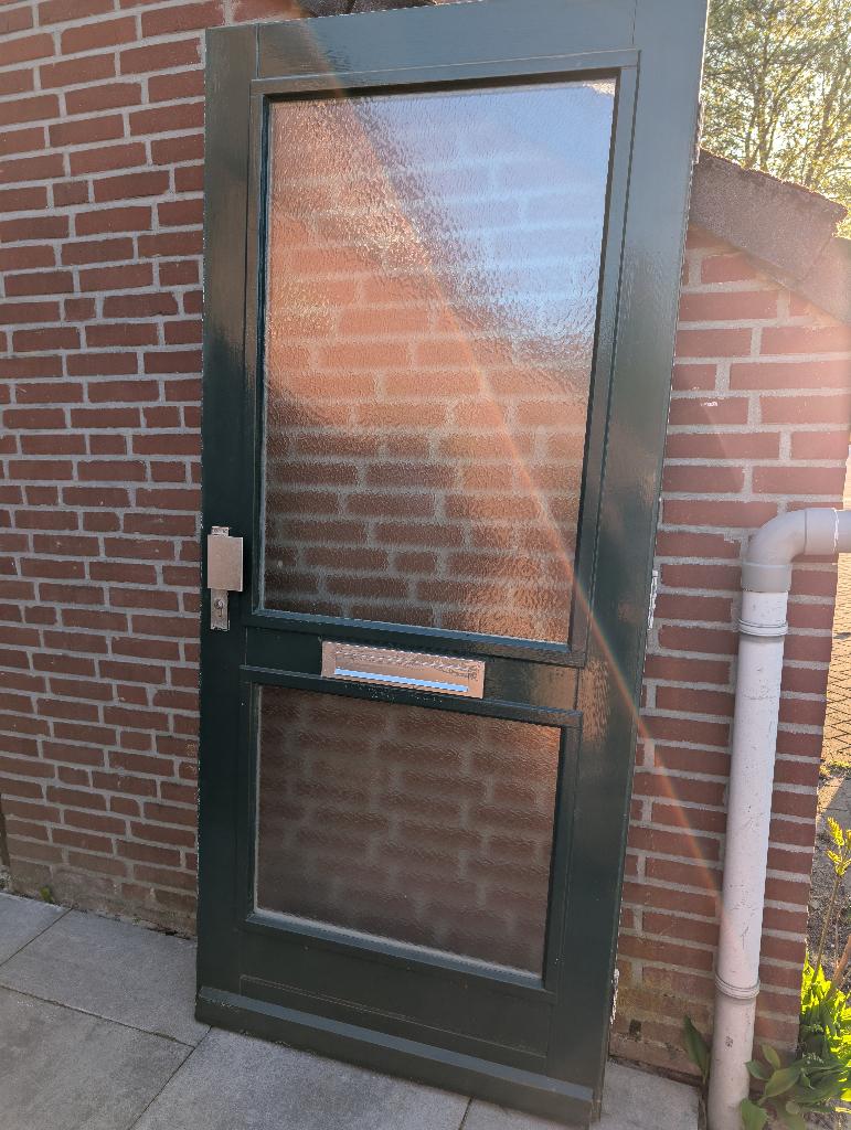 Hardhouten voordeur 208x92,5, Ophalen, Gebruikt, 80 tot 100 cm, Buitendeur