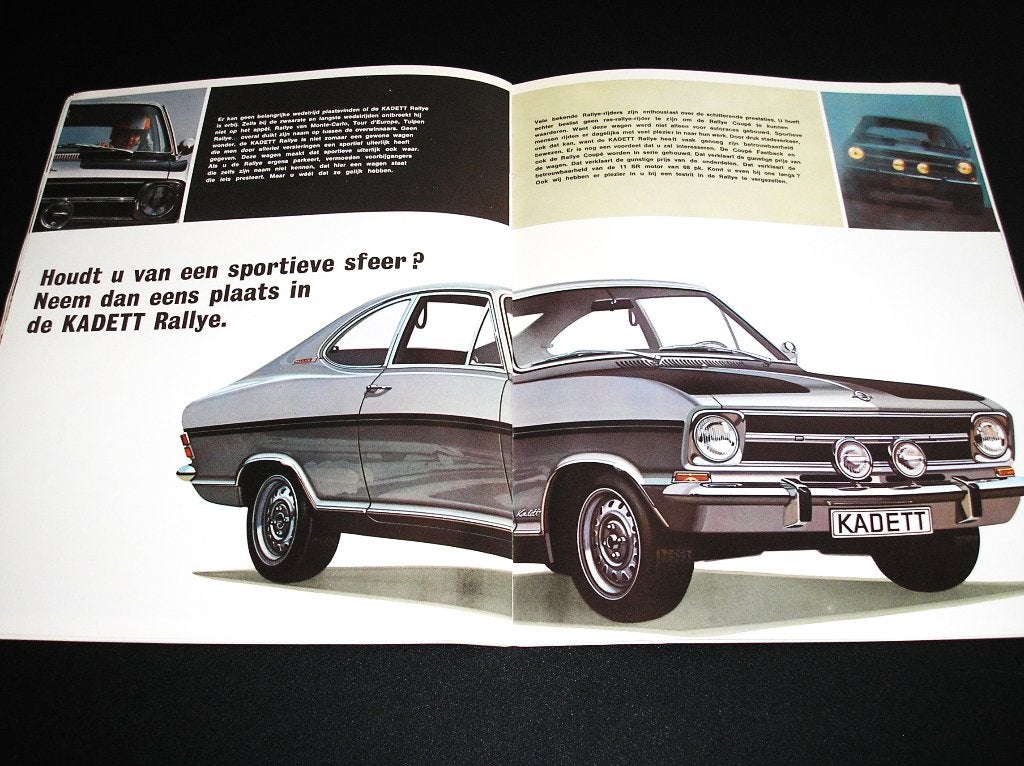 Opel Kadett B programma, met Rally Coupé, 1967/1968, Ophalen of Verzenden, Gelezen, Opel