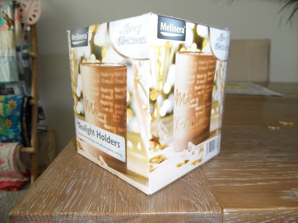Geheel nieuwe Theelichthouder, Merry X-mas, Overige materialen, 12 cm, Nieuw, Ophalen of Verzenden