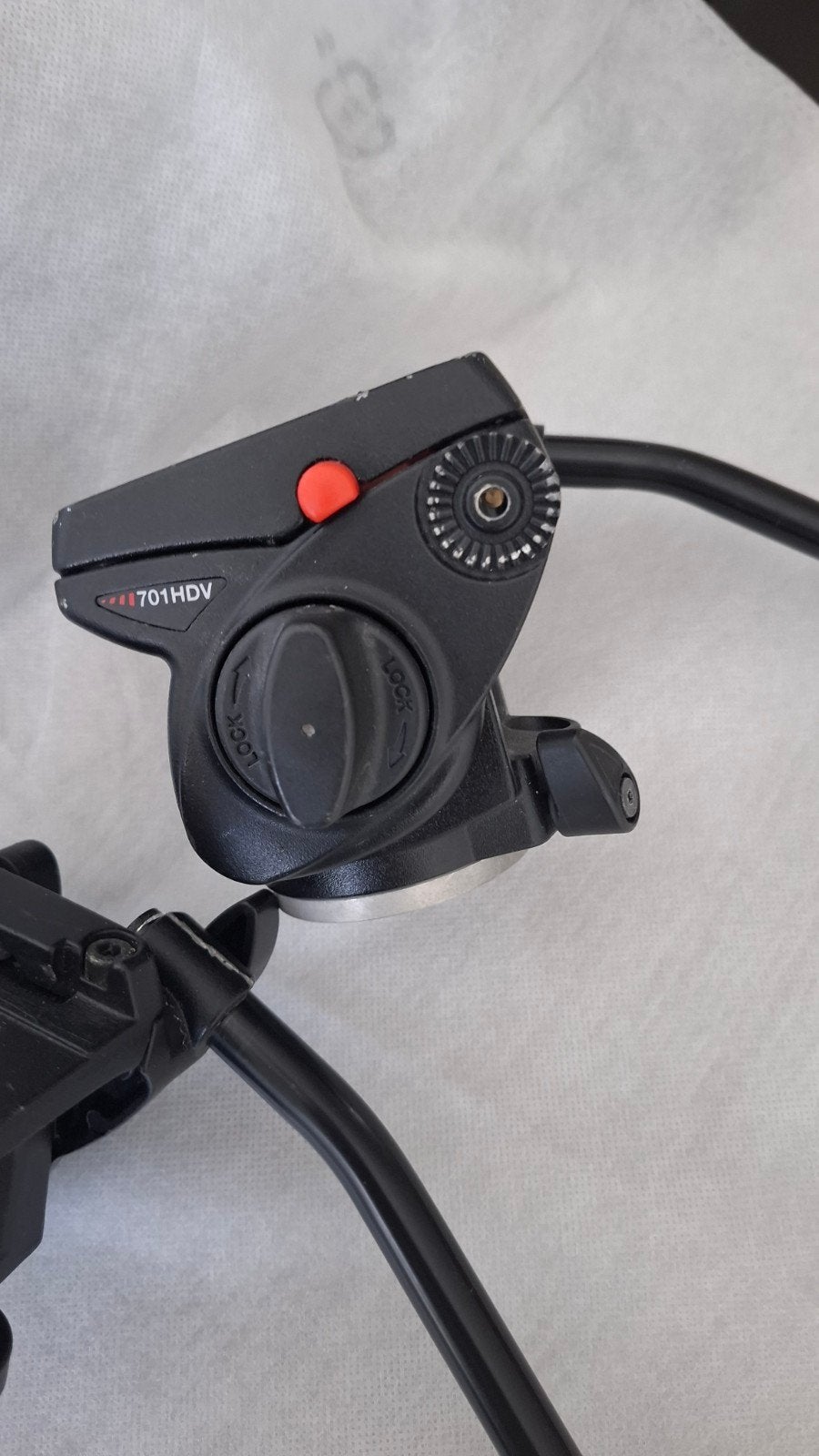 2 x Manfrotto 701HDV Videokop (2 stuks), Gebruikt, Ophalen of Verzenden, Statiefkop, Snelkoppelingsplaat