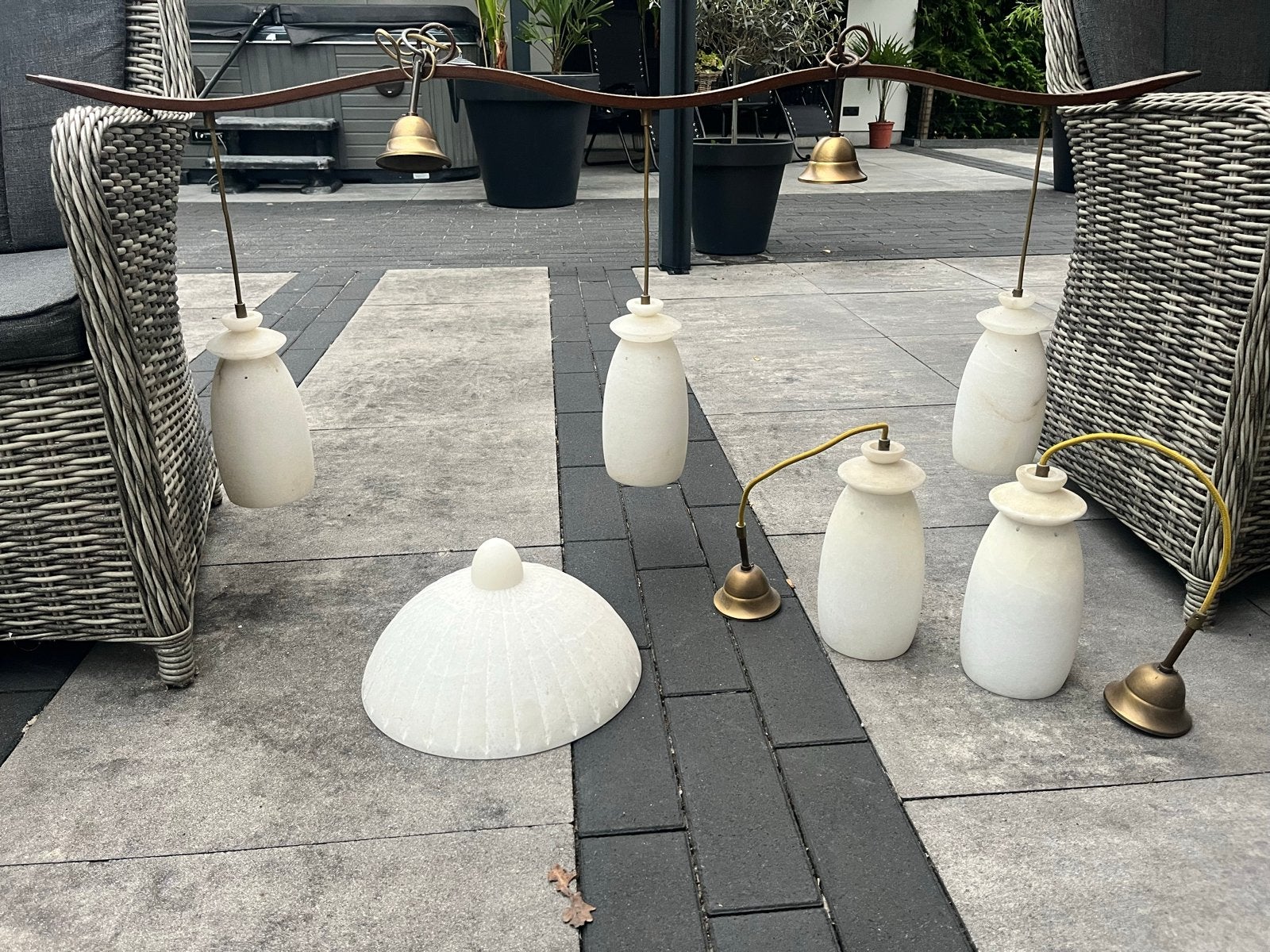 Set verschillende hanglampen, Ophalen