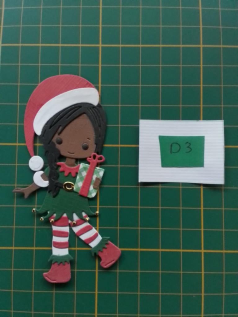 D3 Stansjes donkere kerst elf met kado, Ophalen of Verzenden, Nieuw, Kerst, Overige typen