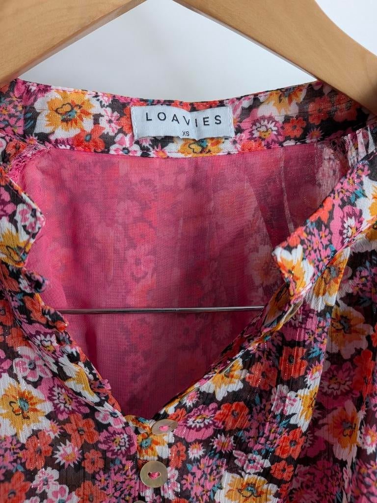 Loavies gebloemde cropped blouse maat XS (2686*), Kleding | Dames, Blouses en Tunieken, Loavies, Overige kleuren, Ophalen of Verzenden