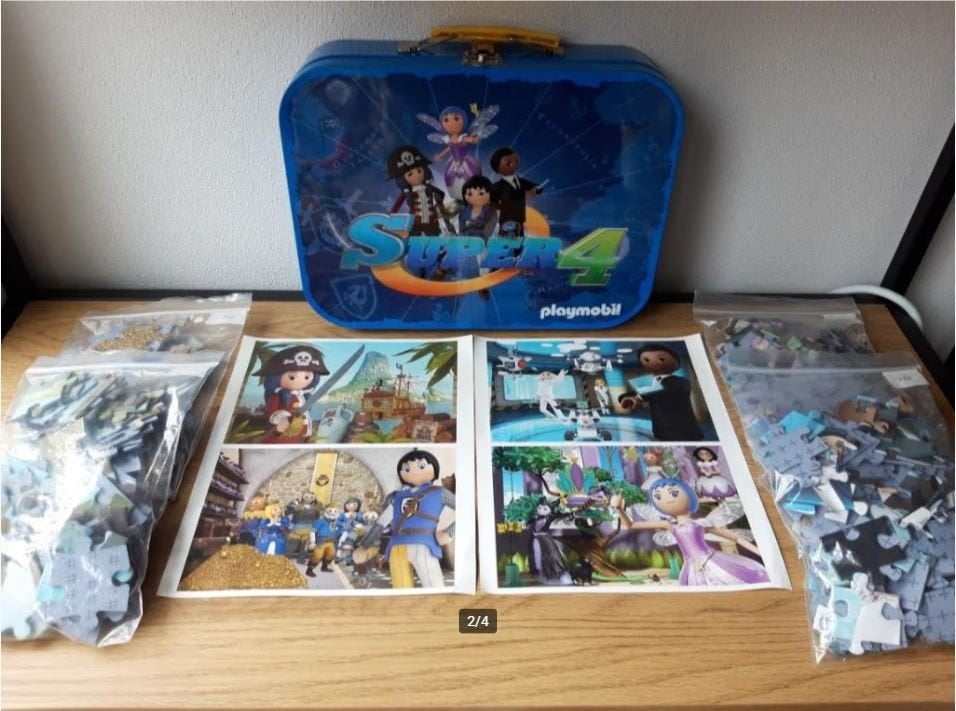 PLAYMOBIL Schmidt Puzzle Puzzel koffer Super 4, Ophalen of Verzenden, Gebruikt