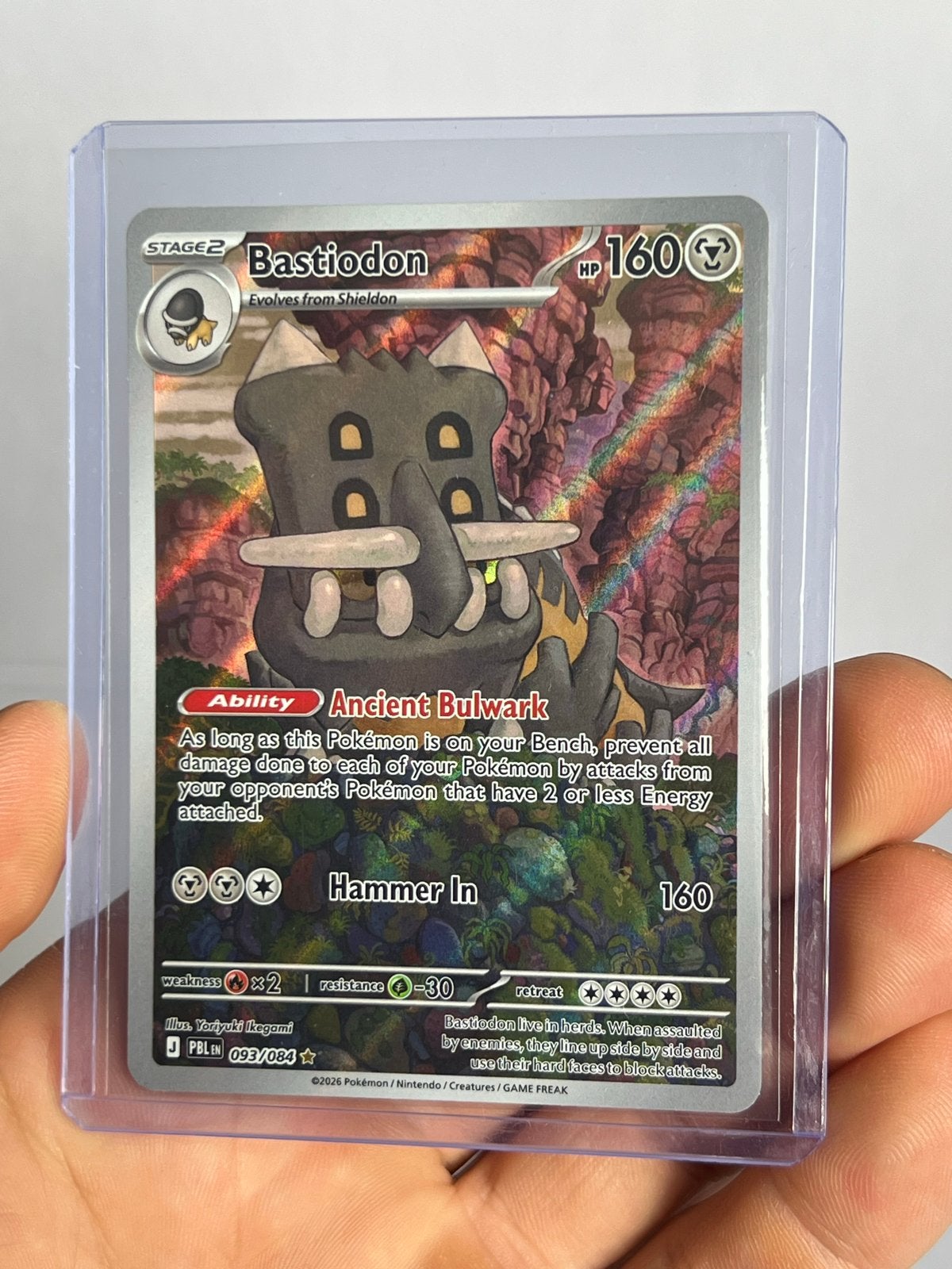 Bastiodon 093/084 Reverse Holo - Pokémon Kaart, Ophalen of Verzenden, Zo goed als nieuw, Losse kaart, Foil