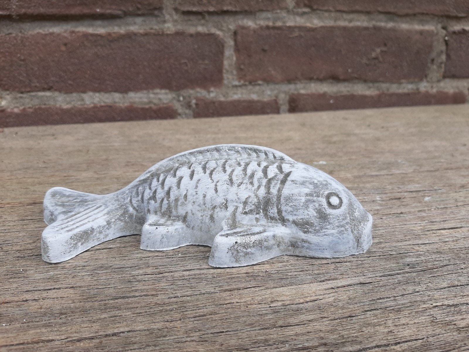 Vis koi betonnen beeld tuinbeeld beton beeldje visje, Ophalen of Verzenden