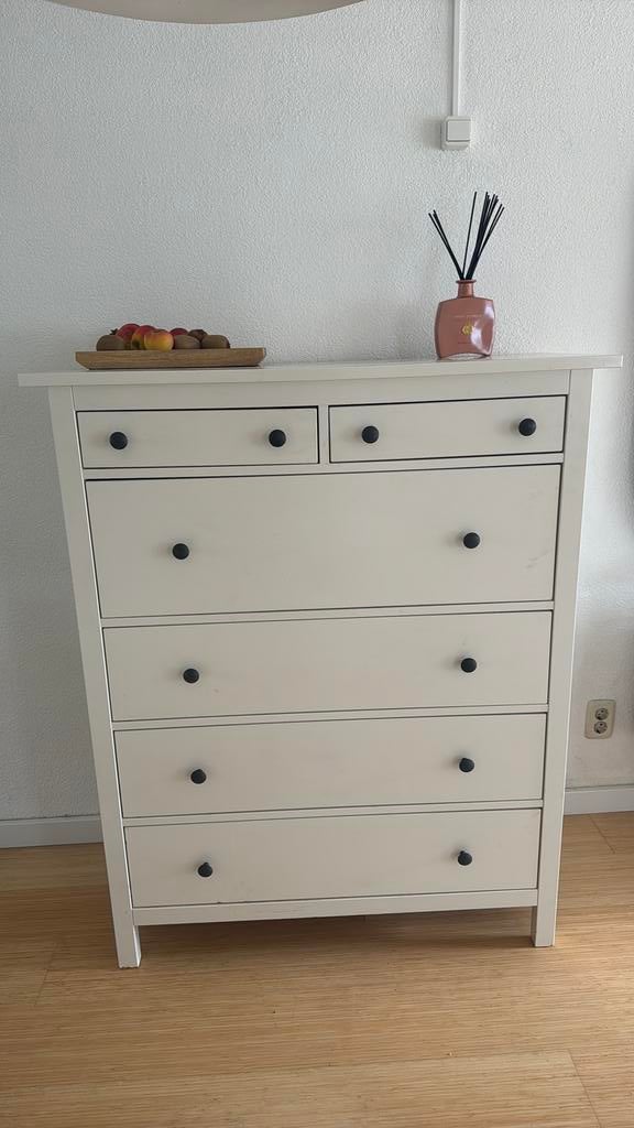 IKEA Hemnes ladekast met 6 lades - Wit, Huis en Inrichting, Kasten | Ladekasten, Gebruikt, 5 laden of meer, 100 tot 150 cm, Grenenhout