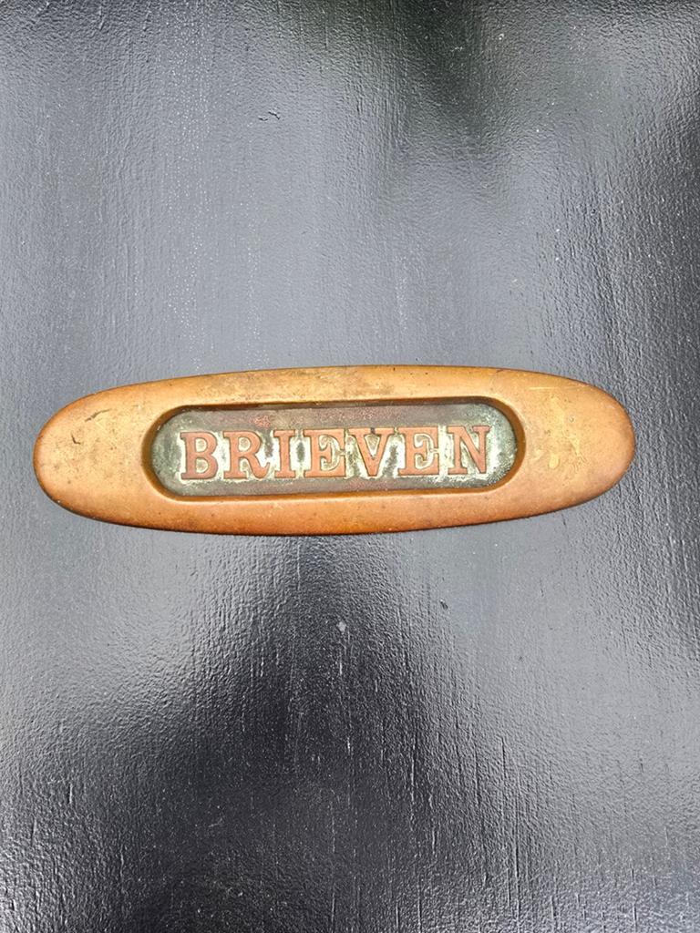 Antieke brievenbusklep 'Brieven' - messing, Ophalen of Verzenden, Gebruikt