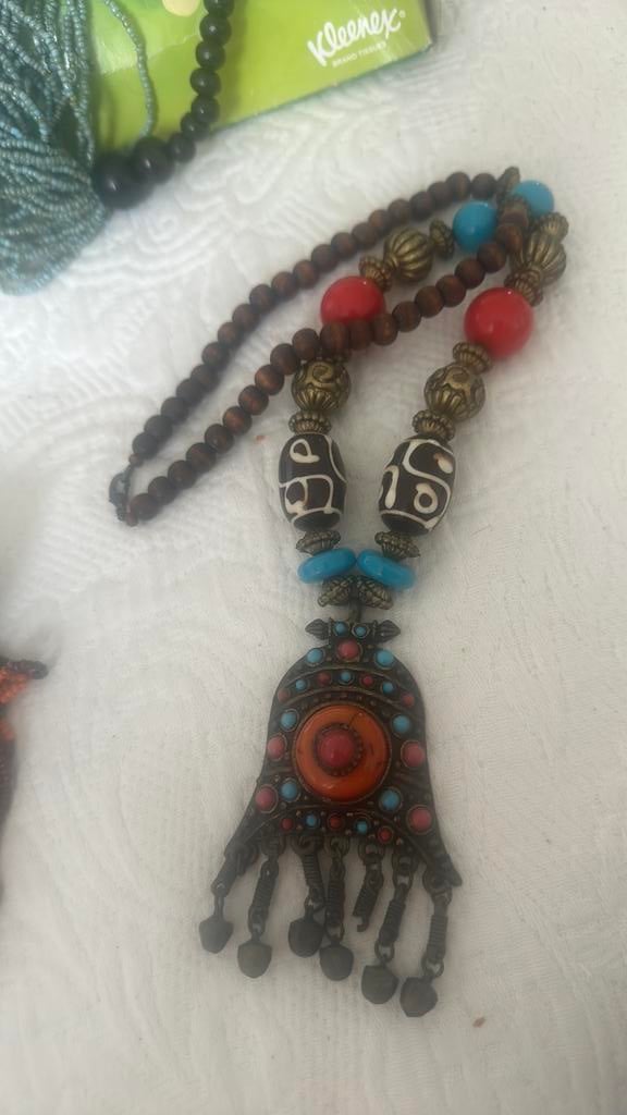Mooie ketting etnische  ketting, Ophalen of Verzenden, Zo goed als nieuw, Overige materialen