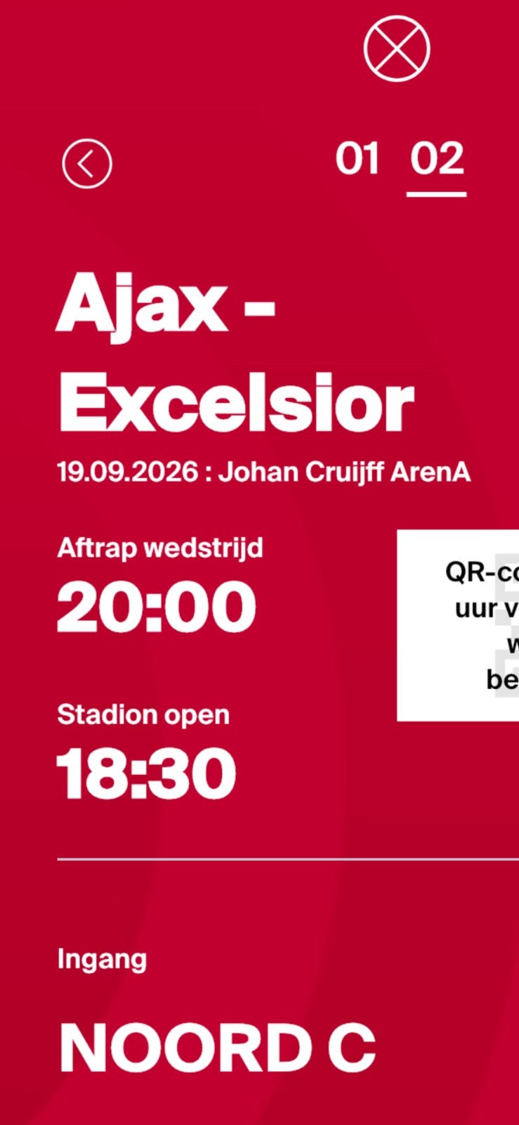 Ajax Excelsior vak 409 rij 11 2x naast elkaar, Twee personen